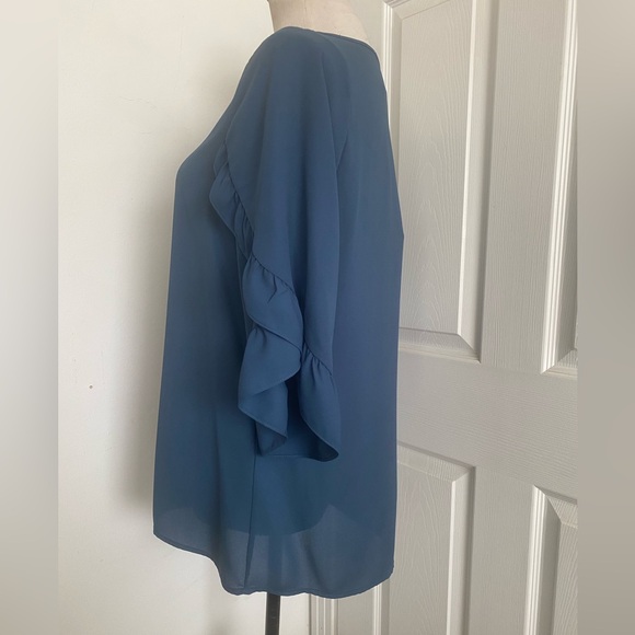 Joseph Ribkoff Nightfall Ruffled Tulip Sleeve Top - Picture 9 of 12